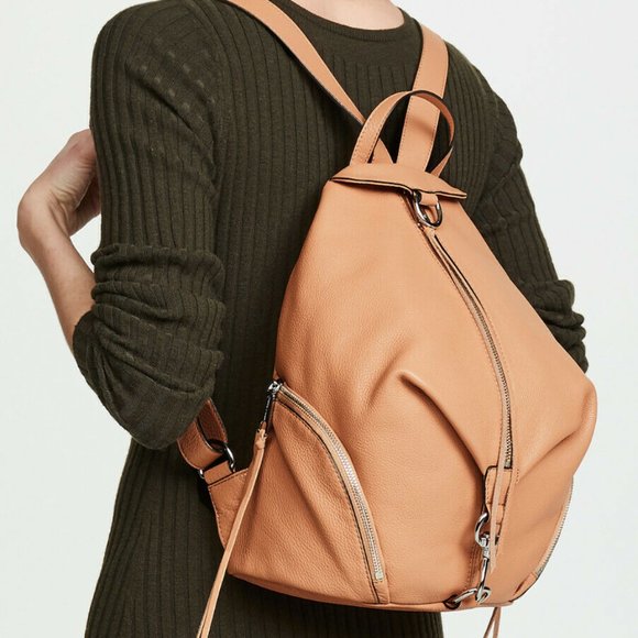 NWT Rebecca Minkoff Julian Large Leather Backpack Dark Luggage BROWN Authentic - Picture 12 of 12